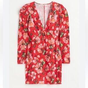 Hm  Plus size Floral Puff Sleeve Mini Dress